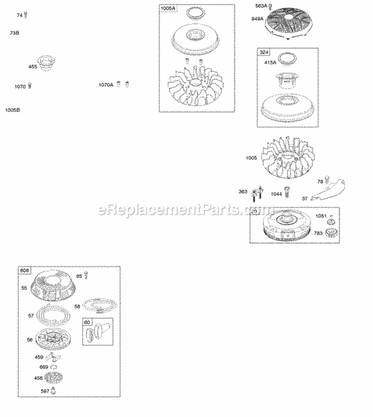 Flywheel Governor Spring Rewind Starter Diagram and Parts List for 31G777-0174-G5  Briggs and Stratton Engine